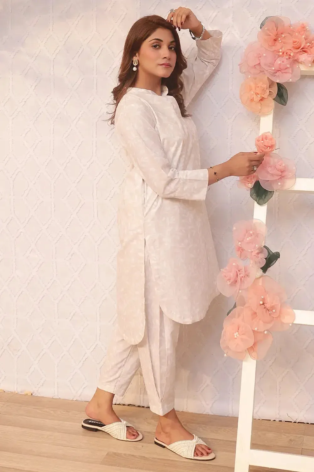 2PC Printed Stitched Cambric Suit KST-24006
