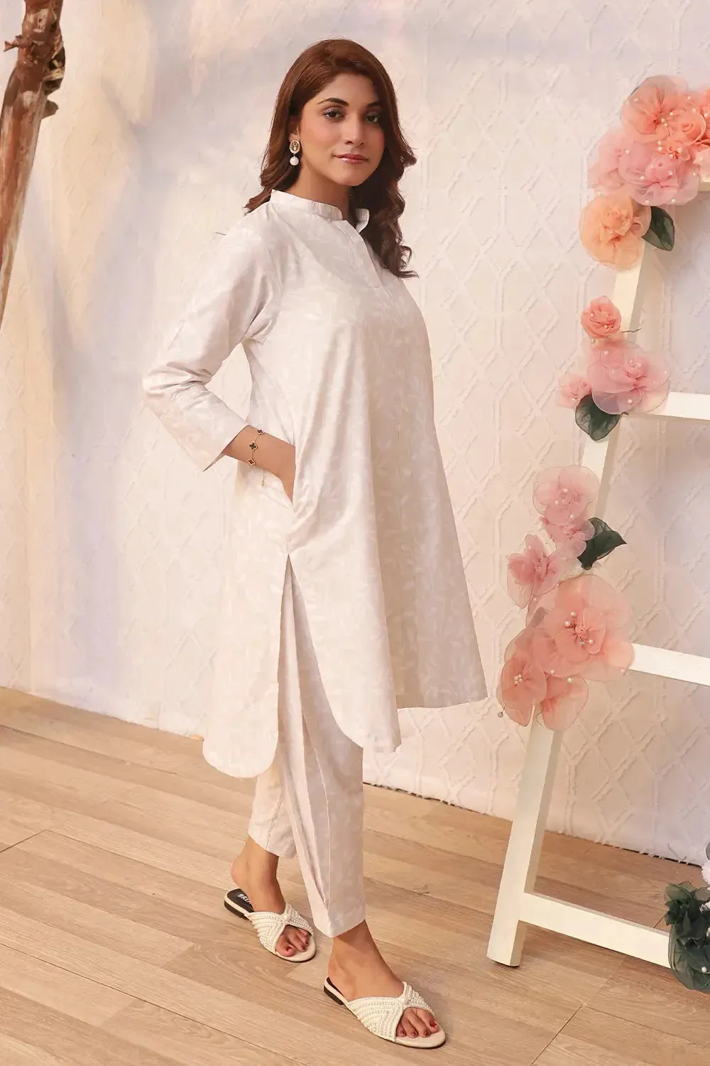 2PC Printed Stitched Cambric Suit KST-24006
