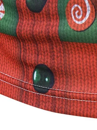 3D Christmas Crew Neck Mens Shirt