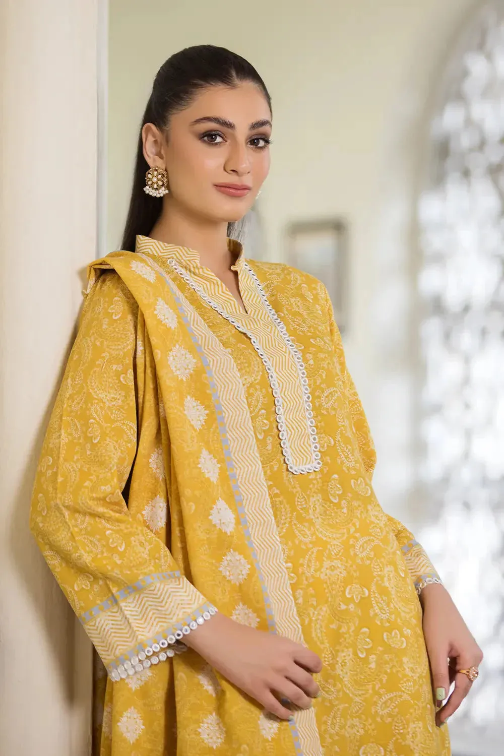3PC Printed Unstitched Khaddar Suit KKH-2887