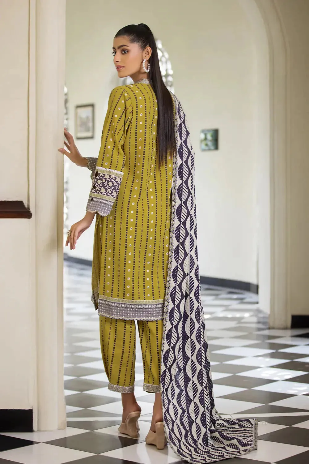 3PC Printed Unstitched Khaddar Suit KKH-2905