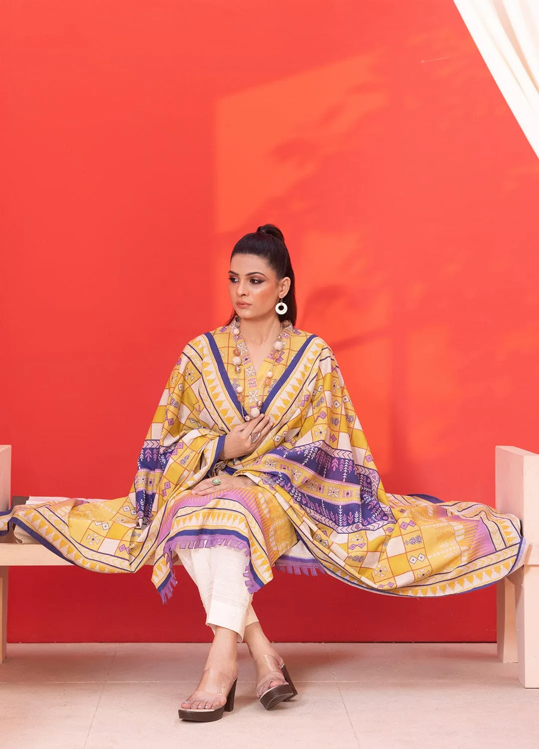 3PC Unstitched Khaddar Suit KKH-2335