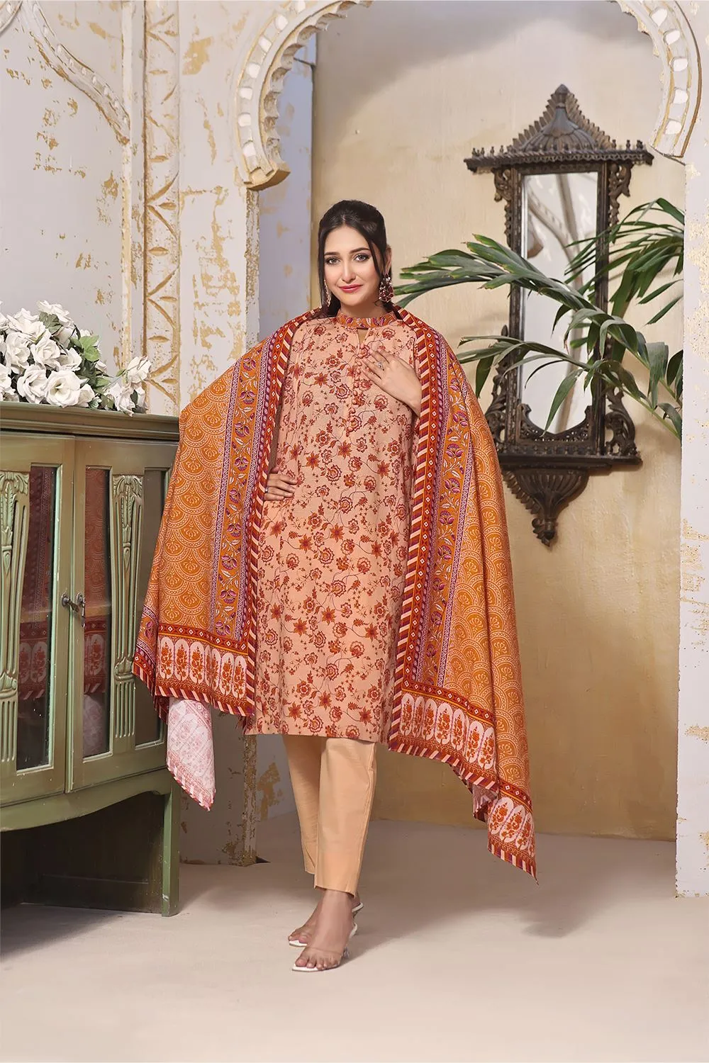 3PC Unstitched Khaddar Suit KKH-2364
