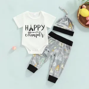 $7.00 EA - 0-3M X 2, 3-6M X 1, 6-12M X 1 - Happy Camper