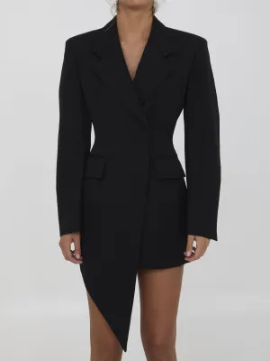 Alexander Wang Asimmetric Minidress Blazer In Wool