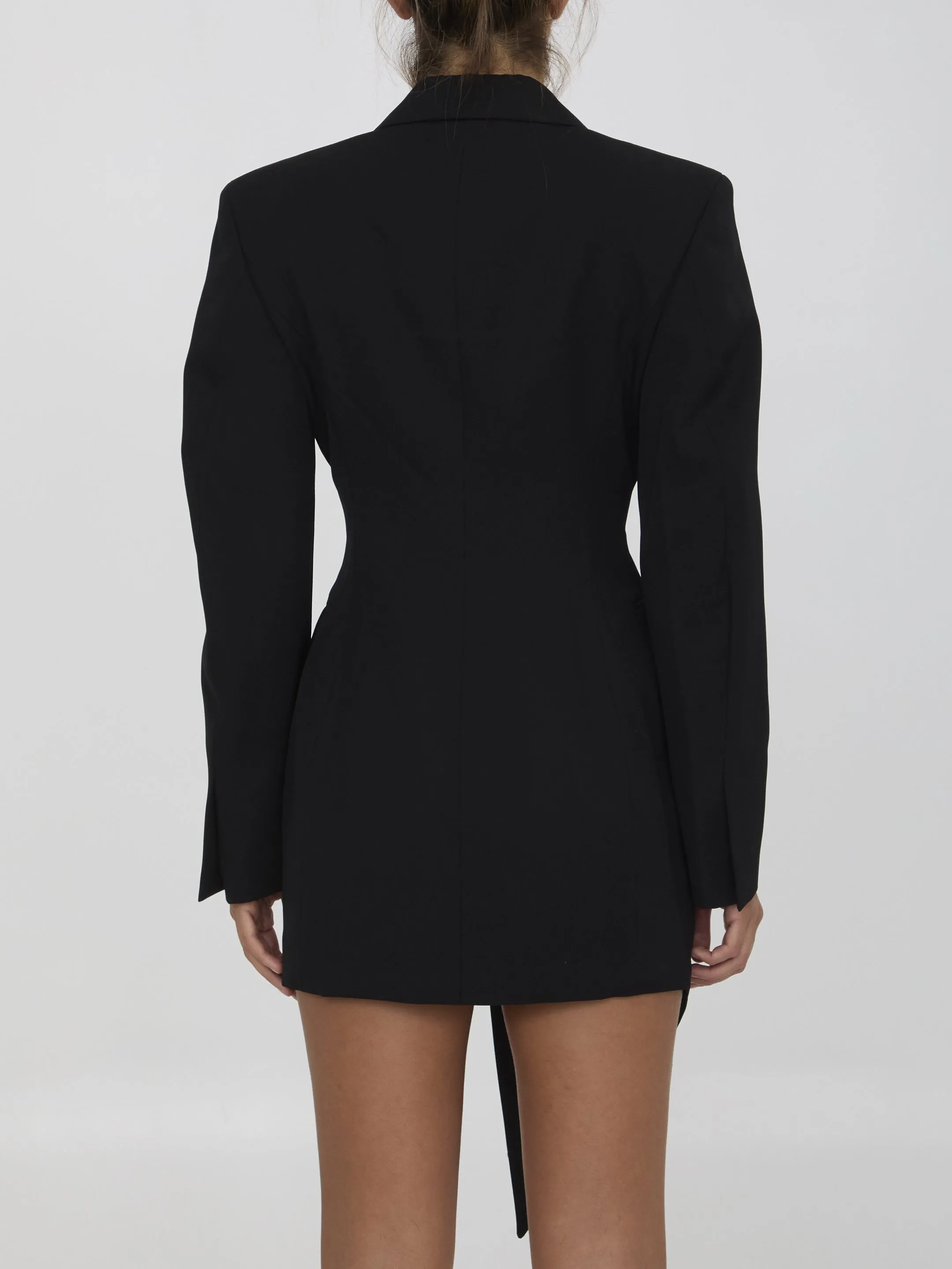 Alexander Wang Asimmetric Minidress Blazer In Wool