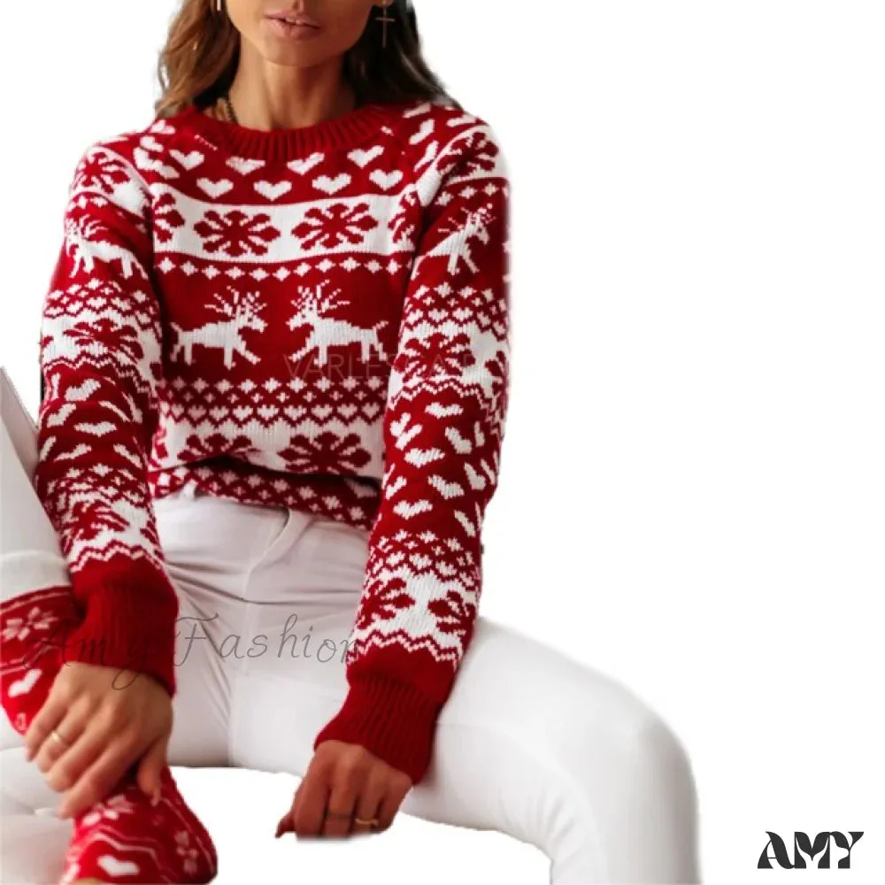 Amy Fashion - Christmas Santa Snowflake Sweaters