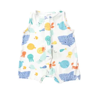 Angel Dear Dashed Underwater Bamboo Shortie Romper