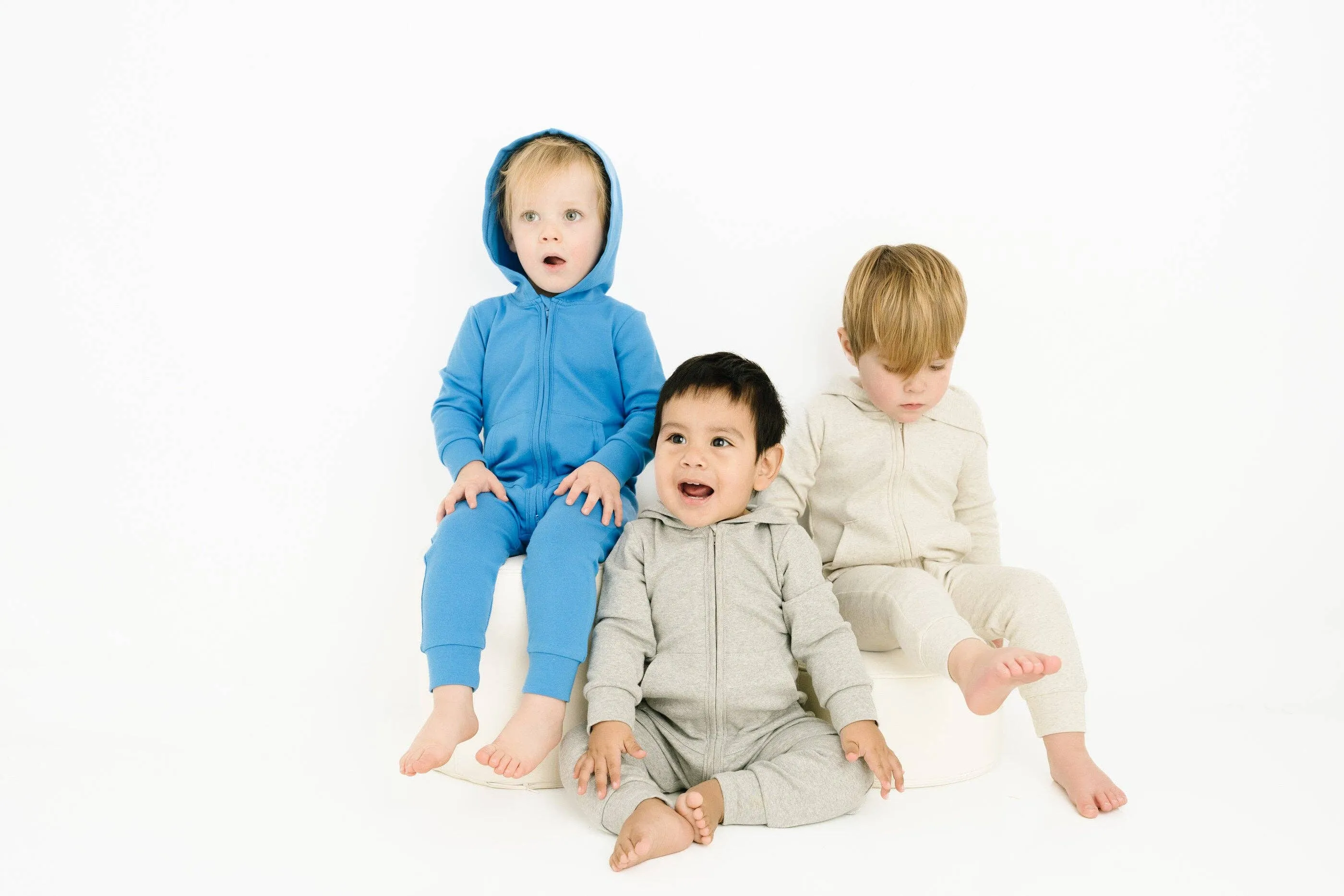 Ash Gray Zip Up Hooded Romper