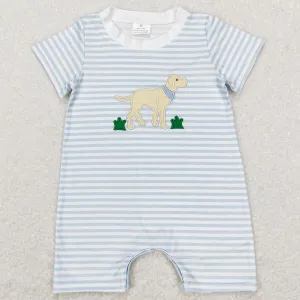 Baby Boys Romper Dog Embroidery Short Sleeve Rompers SR0526