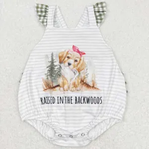 Baby Infant Girls Romper Dog Fishing Ruffle Bubble Rompers SR0658