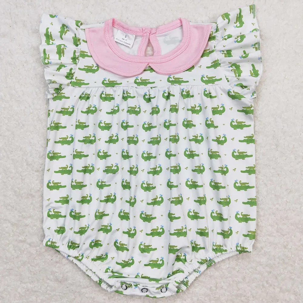 Baby Infant Girls Romper Flutter Sleeve Crocodile Rompers SR1068
