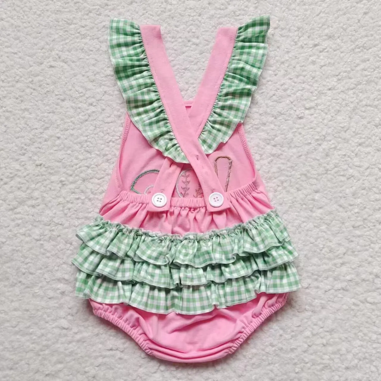 baseball embroidery baby girls onesies SR0271