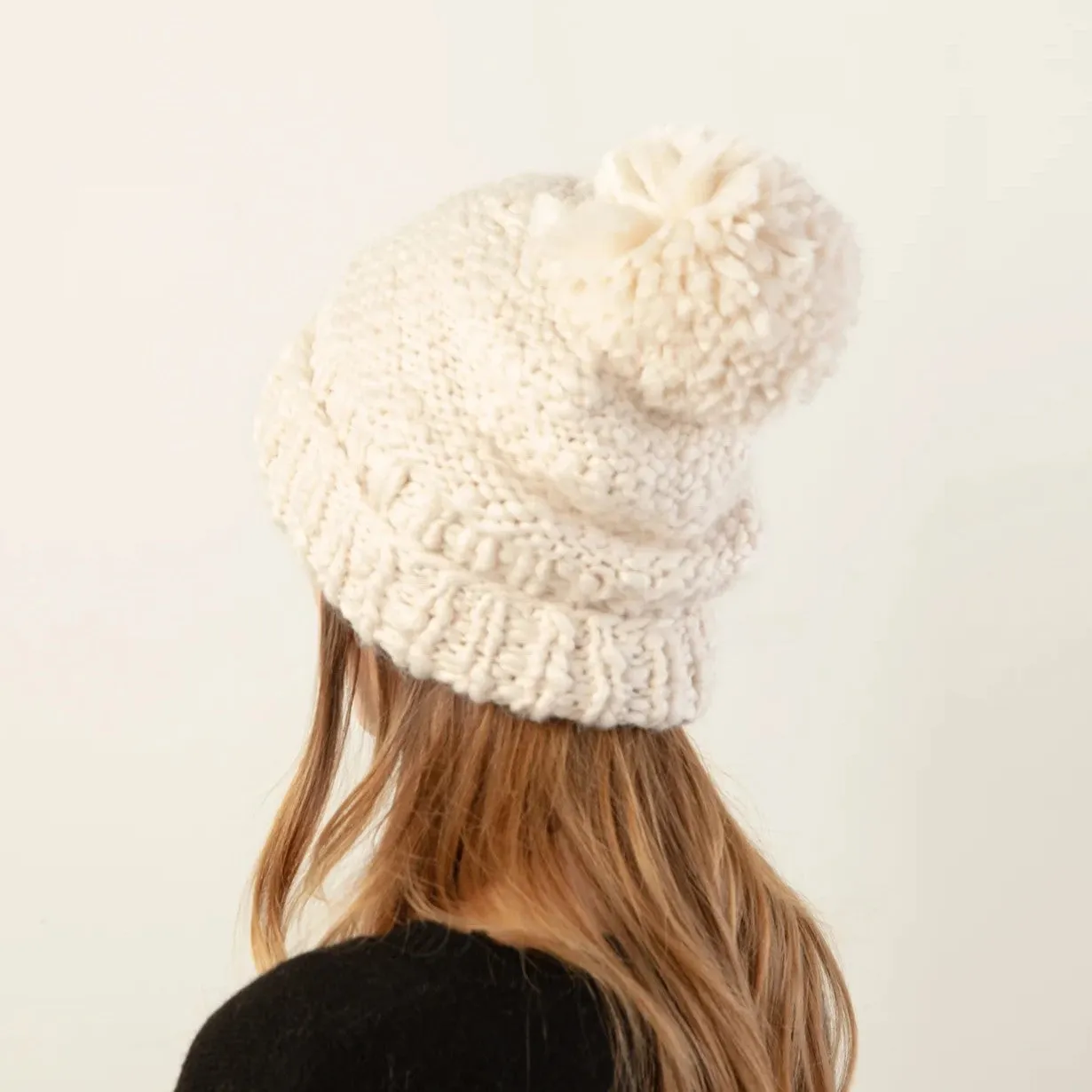 Basic Mango Yarn Pompom Hat