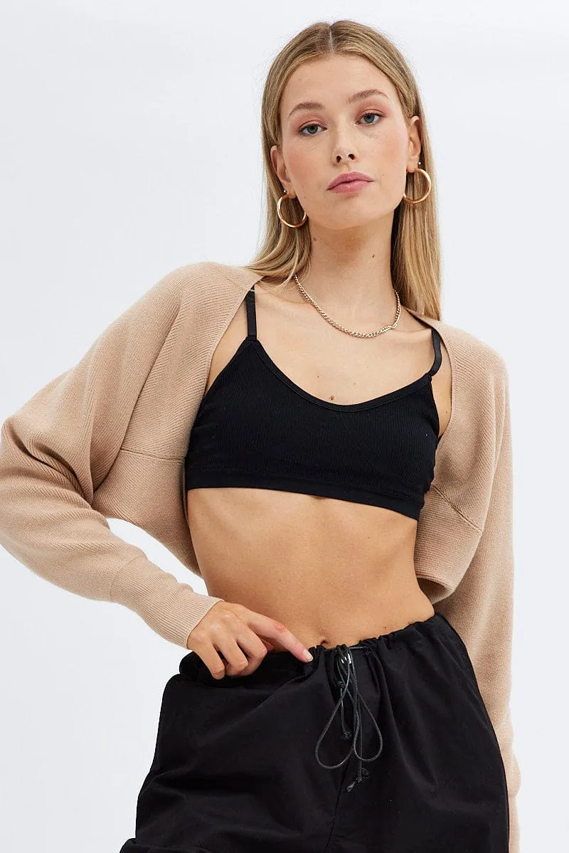 Beige Knit Shrug