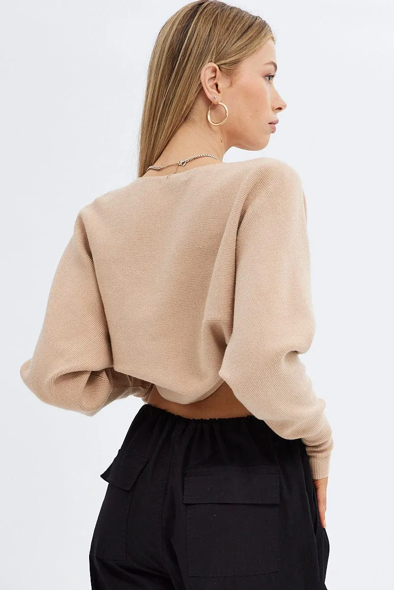 Beige Knit Shrug