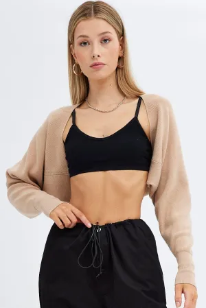 Beige Knit Shrug