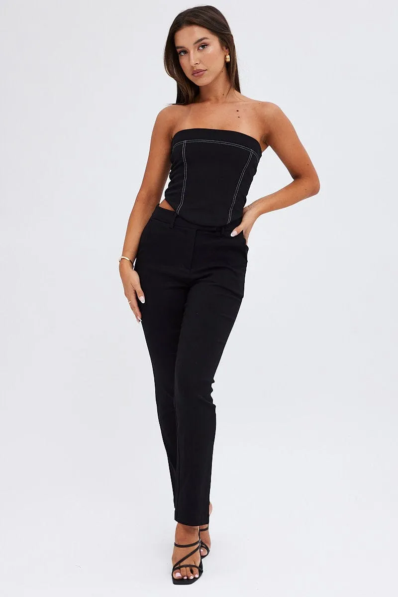 Black Bandeau Corset Top