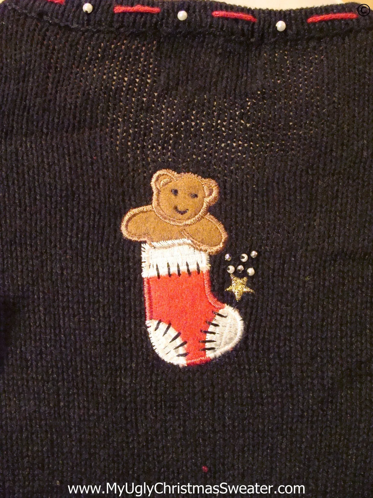Black Cheap Christmas Sweater Cardigan with Bears