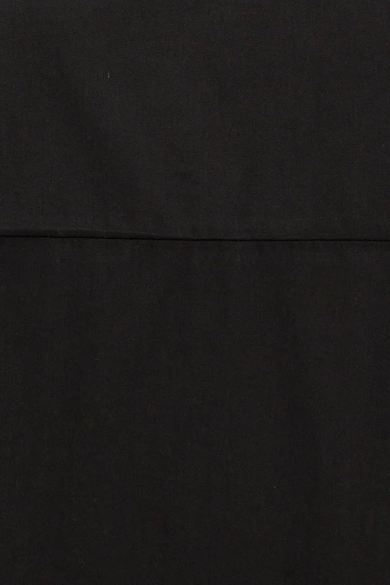 Black Oversized Shirt Long Sleeve Button Front