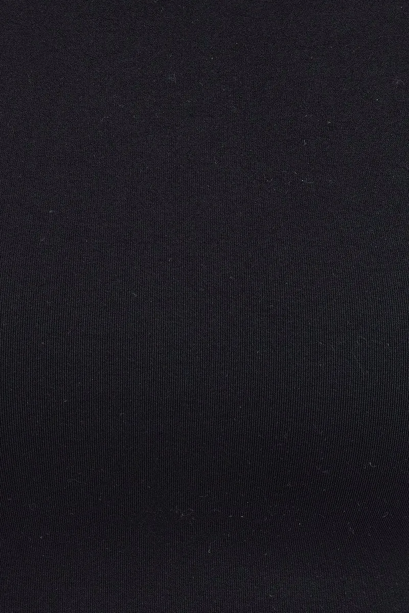 Black Tank Top Crew Neck Washed Seamless