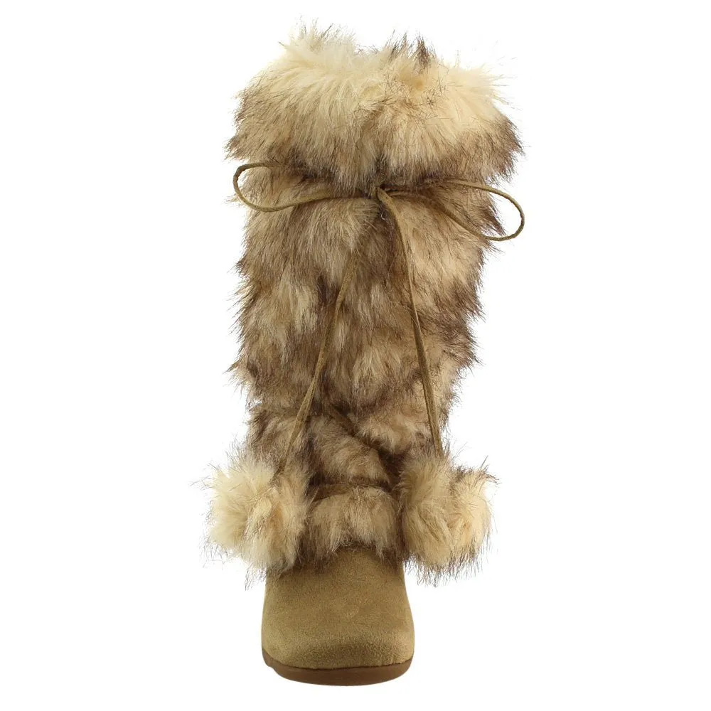 Blossom Womens Tara-Hi Pom Pom Winter Fashion Boots