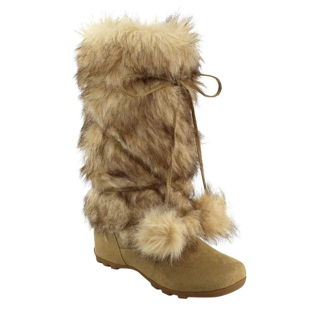 Blossom Womens Tara-Hi Pom Pom Winter Fashion Boots