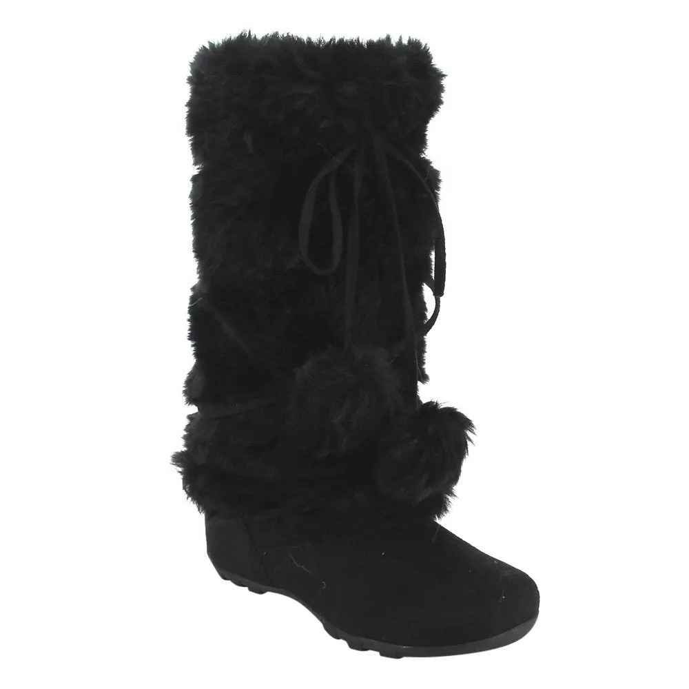 Blossom Womens Tara-Hi Pom Pom Winter Fashion Boots
