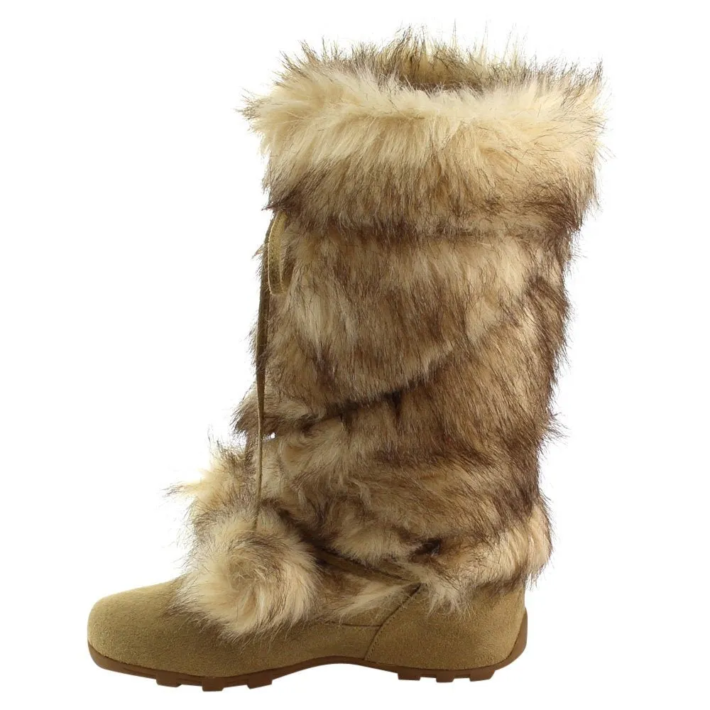 Blossom Womens Tara-Hi Pom Pom Winter Fashion Boots