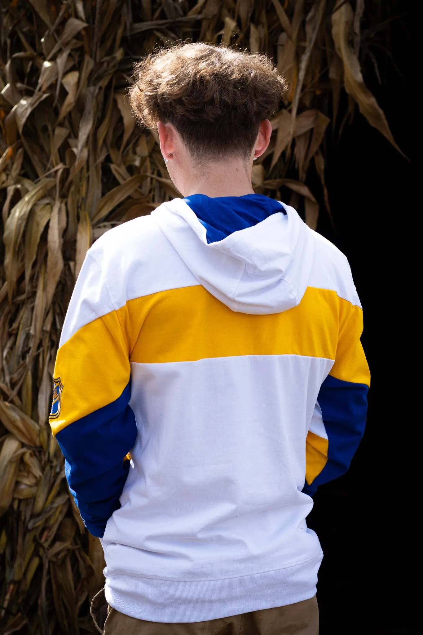 Buffalo Sabres Colorblock Starter White Pullover Hoodie