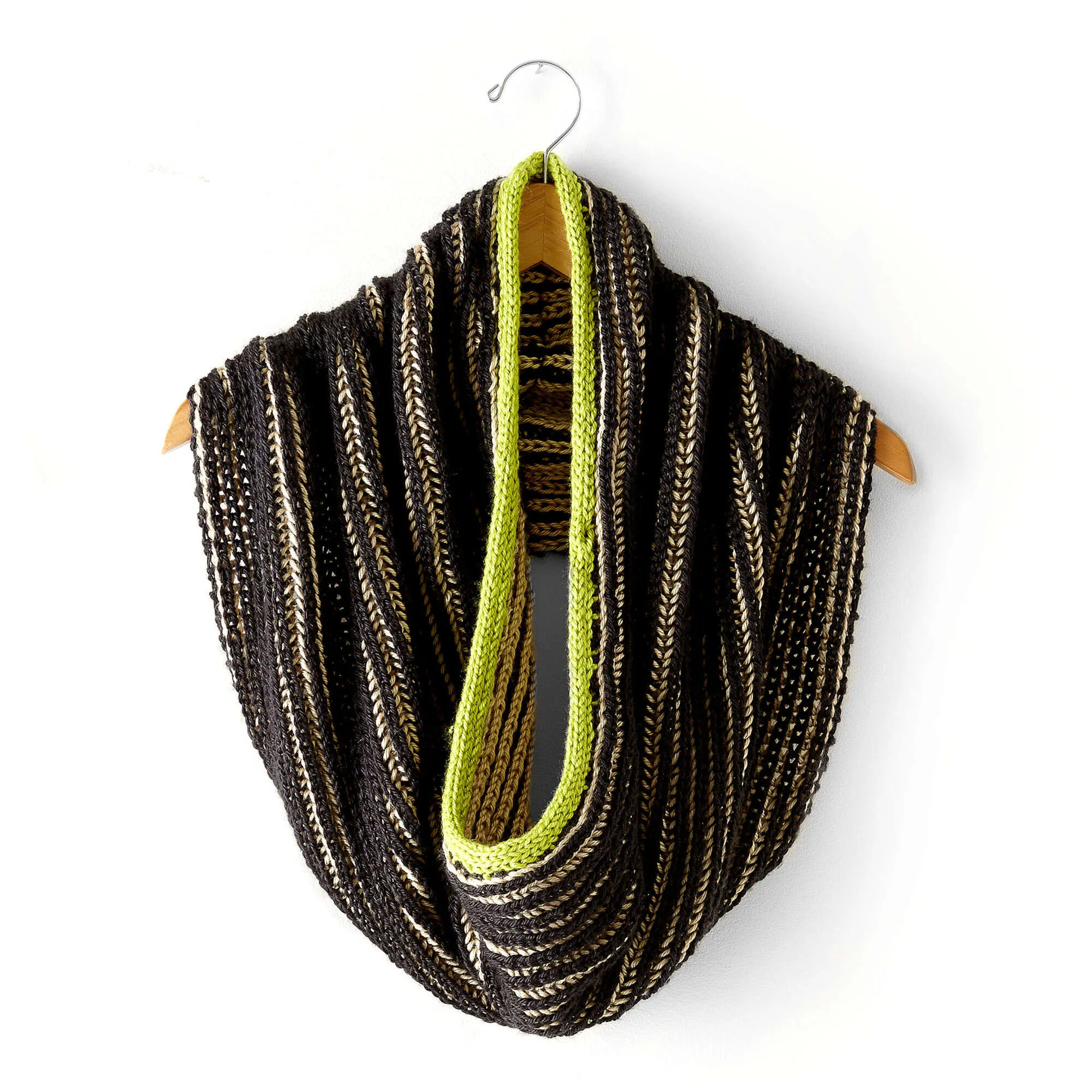 Caron Knit Shadow Cowl With Accent Trim