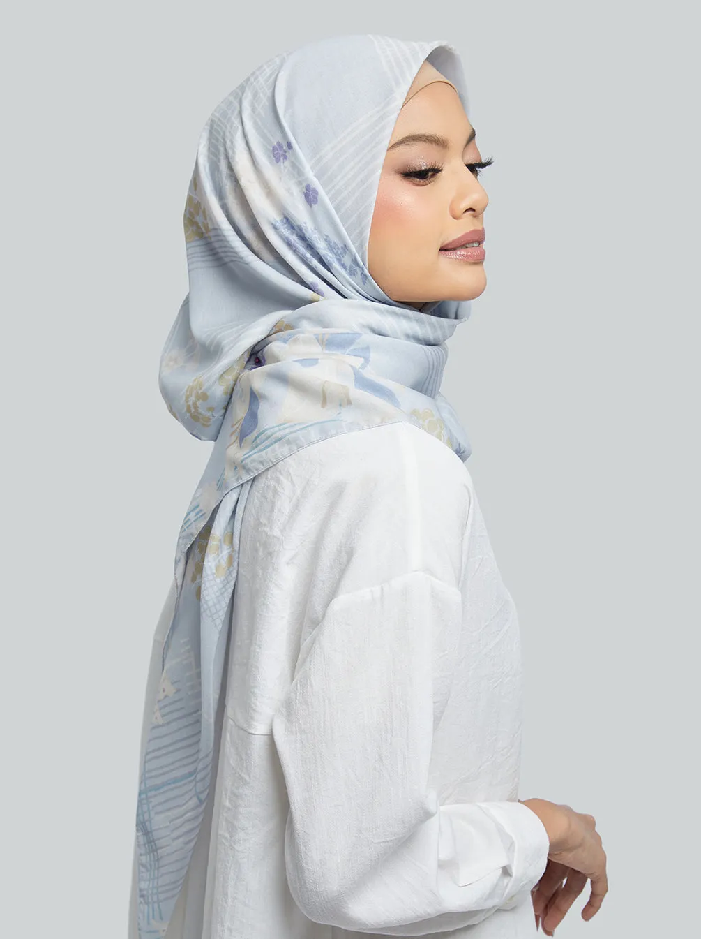 CHARAKA SCARF BLUE GRAY
