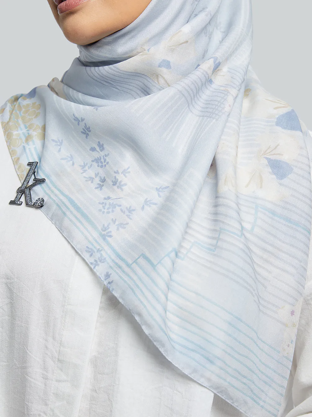CHARAKA SCARF BLUE GRAY