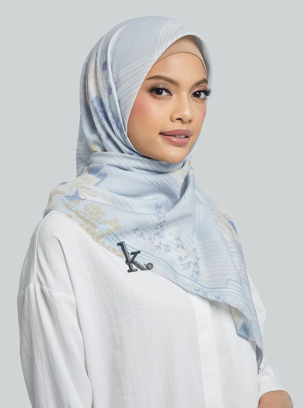 CHARAKA SCARF BLUE GRAY