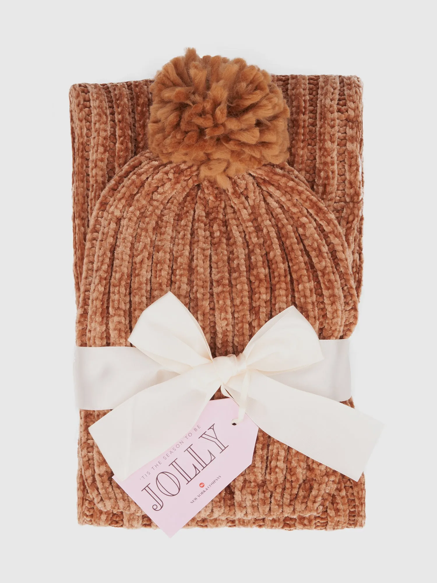 Chenille Infinity Scarf & Beanie Set