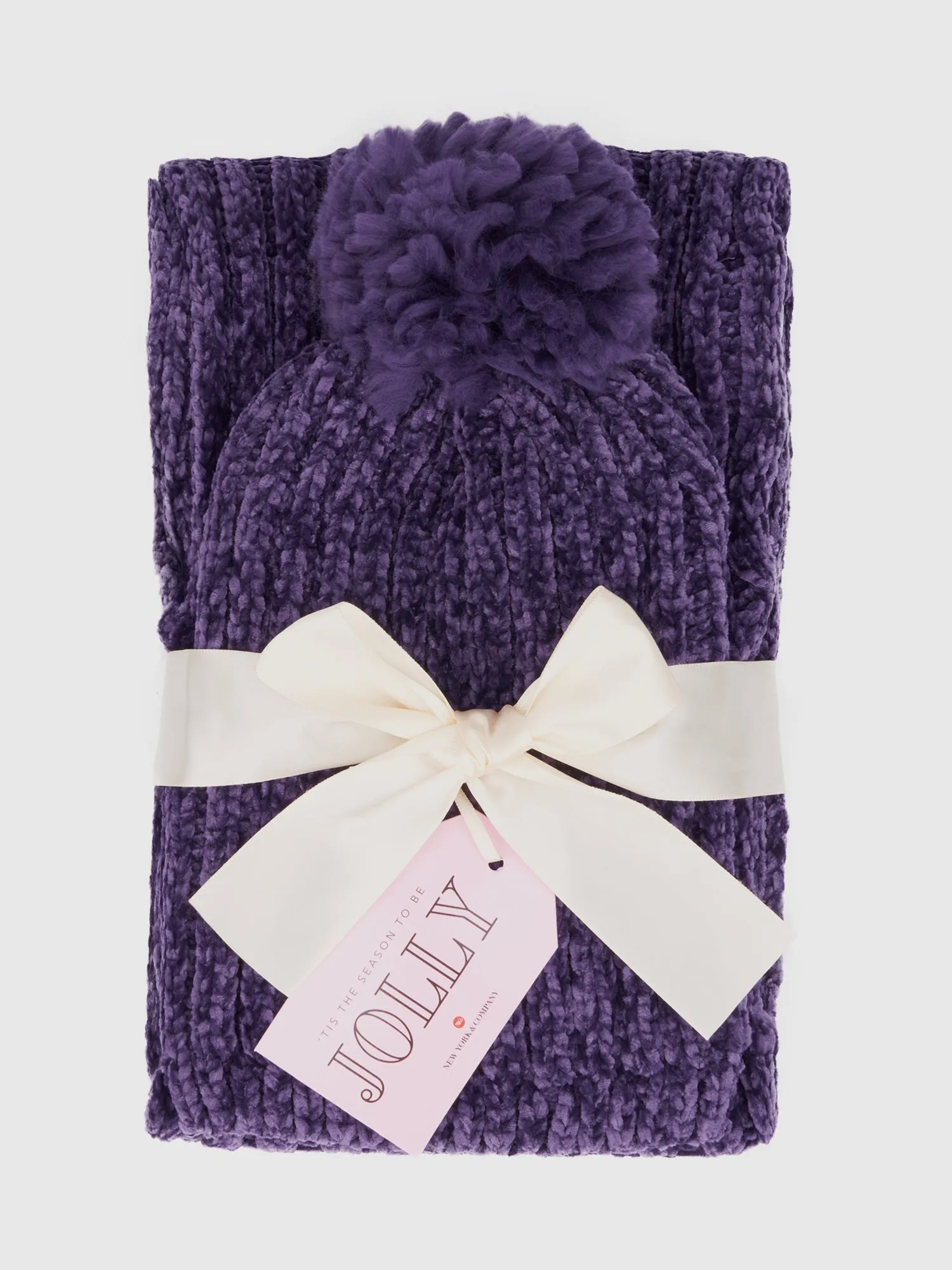 Chenille Infinity Scarf & Beanie Set