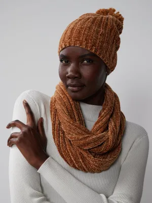 Chenille Infinity Scarf & Beanie Set