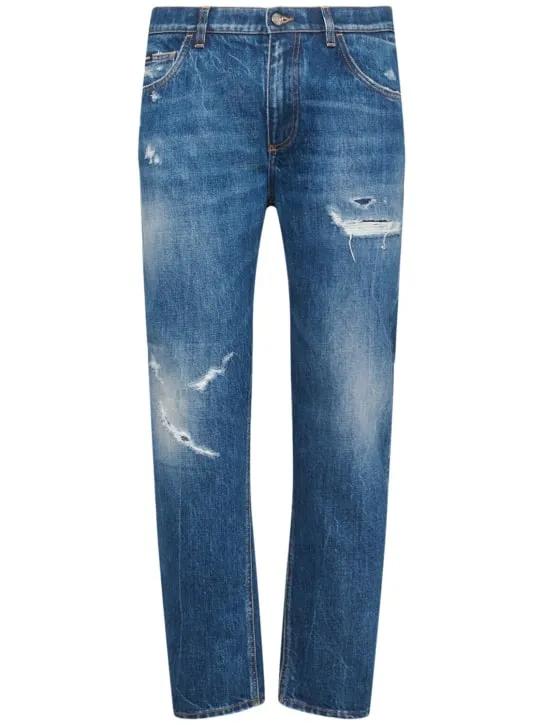 Dolce&amp;Gabbana   Distressed denim five pocket jeans 