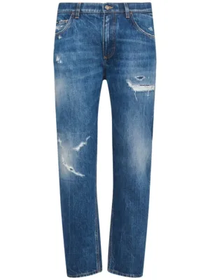 Dolce&amp;Gabbana   Distressed denim five pocket jeans 