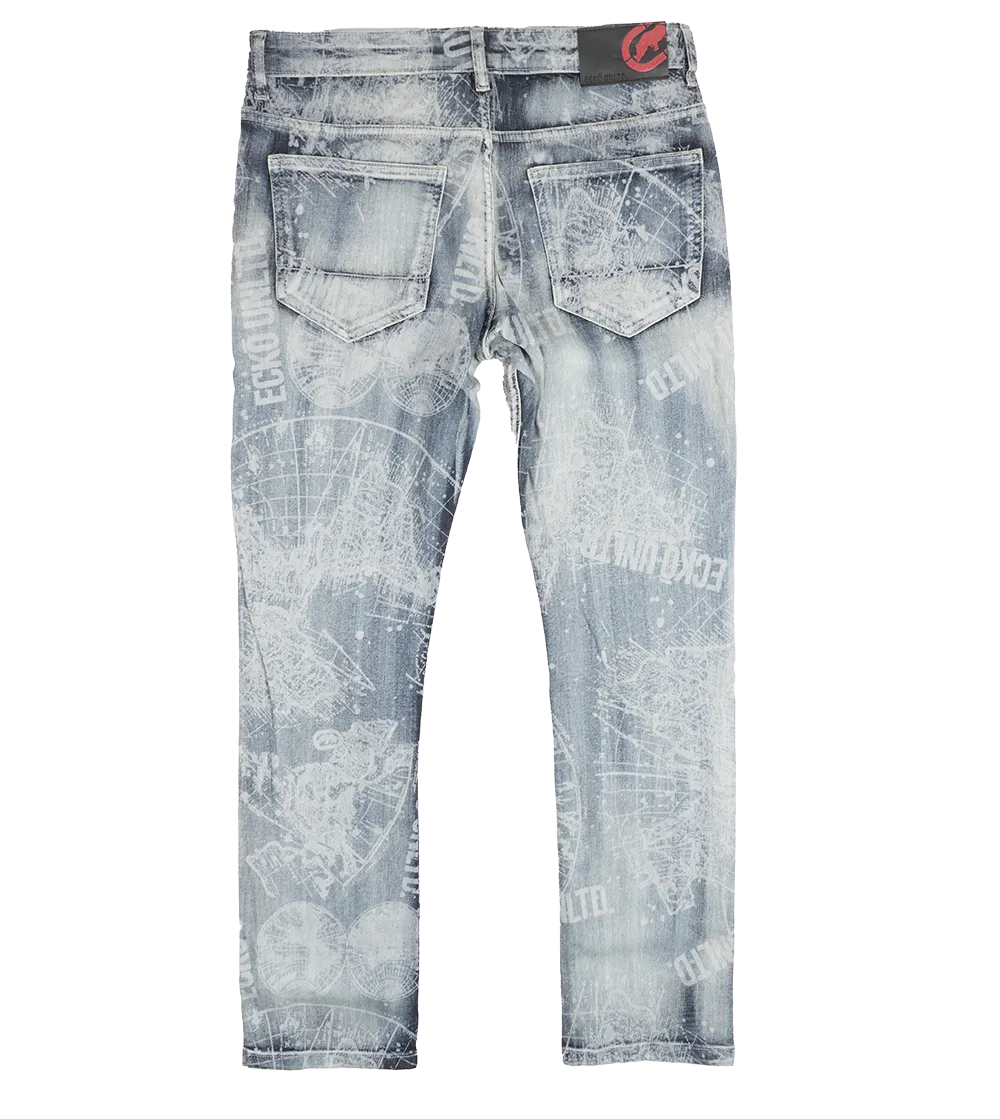 ECKO UNLTD SKINNY FIT DENIM JEANS CRYSTAL WASH - EO12J54