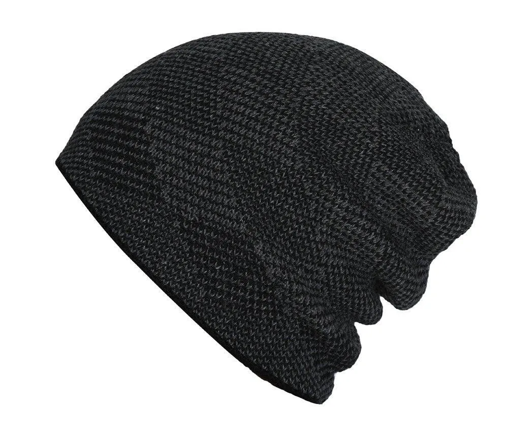 Fabseasons Plain Black Acrylic Woolen Winter Beanie - skull cap