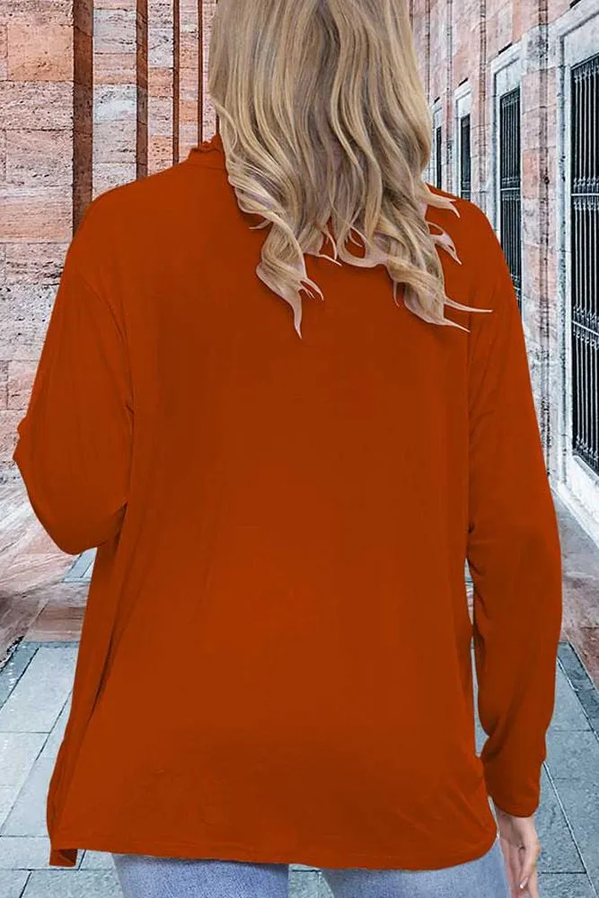 Frilly Ruched High-Neck Top