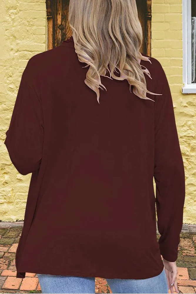 Frilly Ruched High-Neck Top