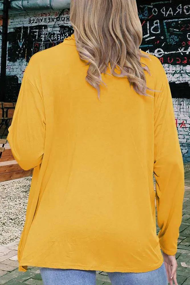 Frilly Ruched High-Neck Top