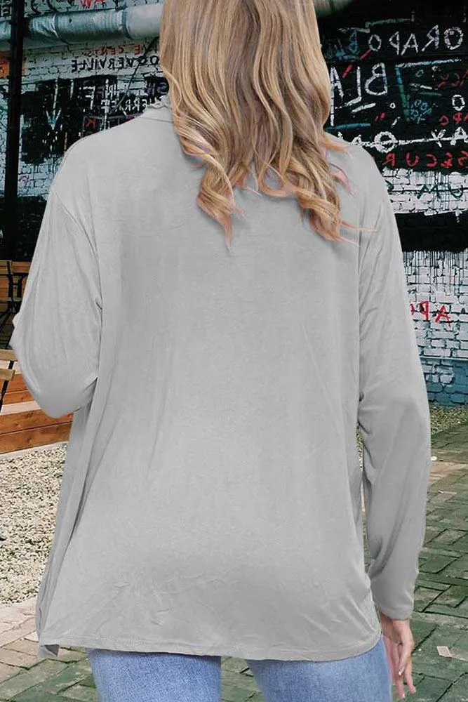 Frilly Ruched High-Neck Top