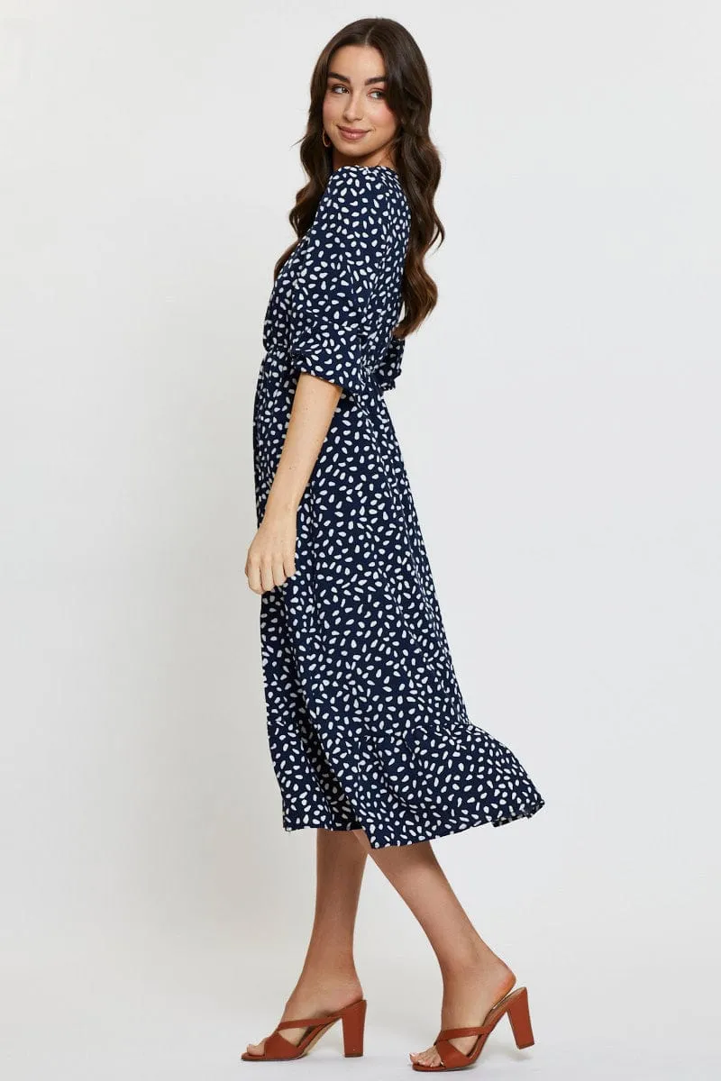 Geo Print Midi Dress