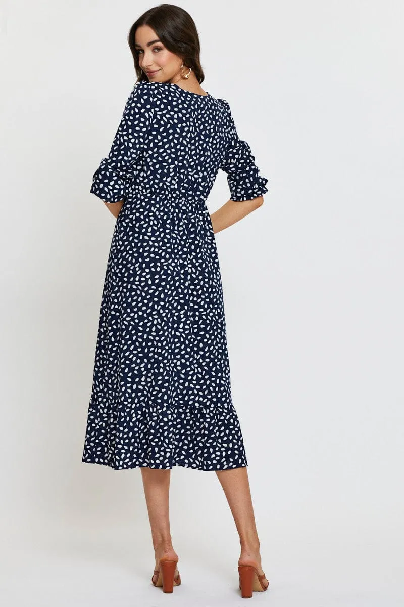 Geo Print Midi Dress