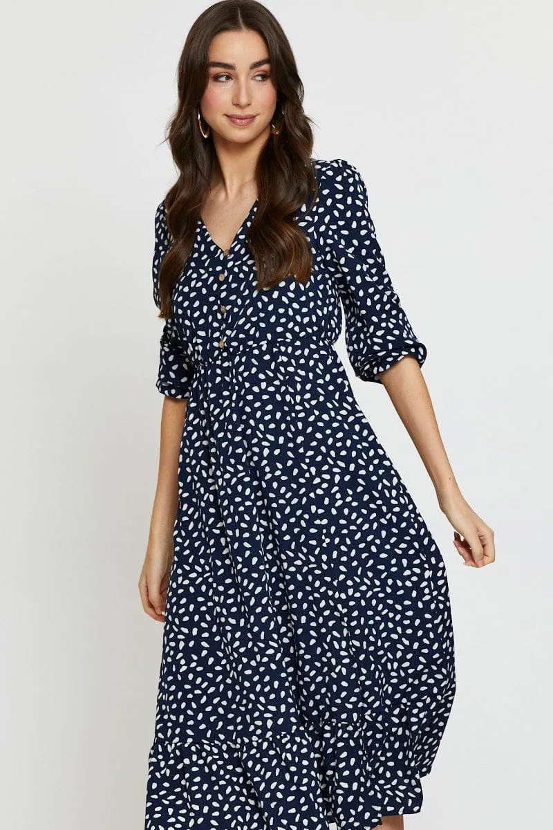 Geo Print Midi Dress