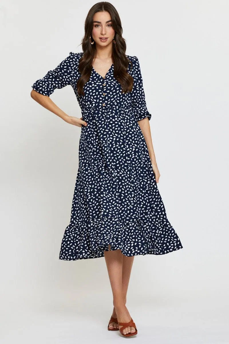 Geo Print Midi Dress