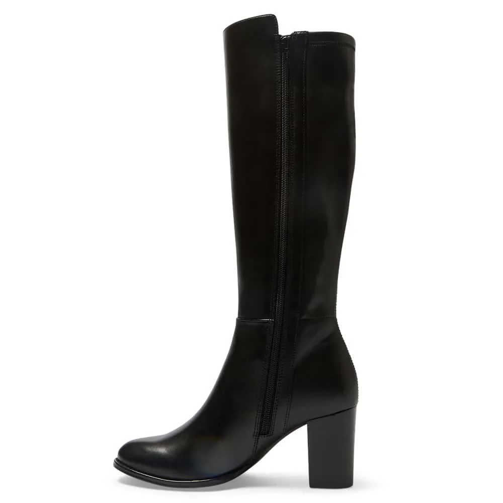Gianna Boot in Black On Black Leather